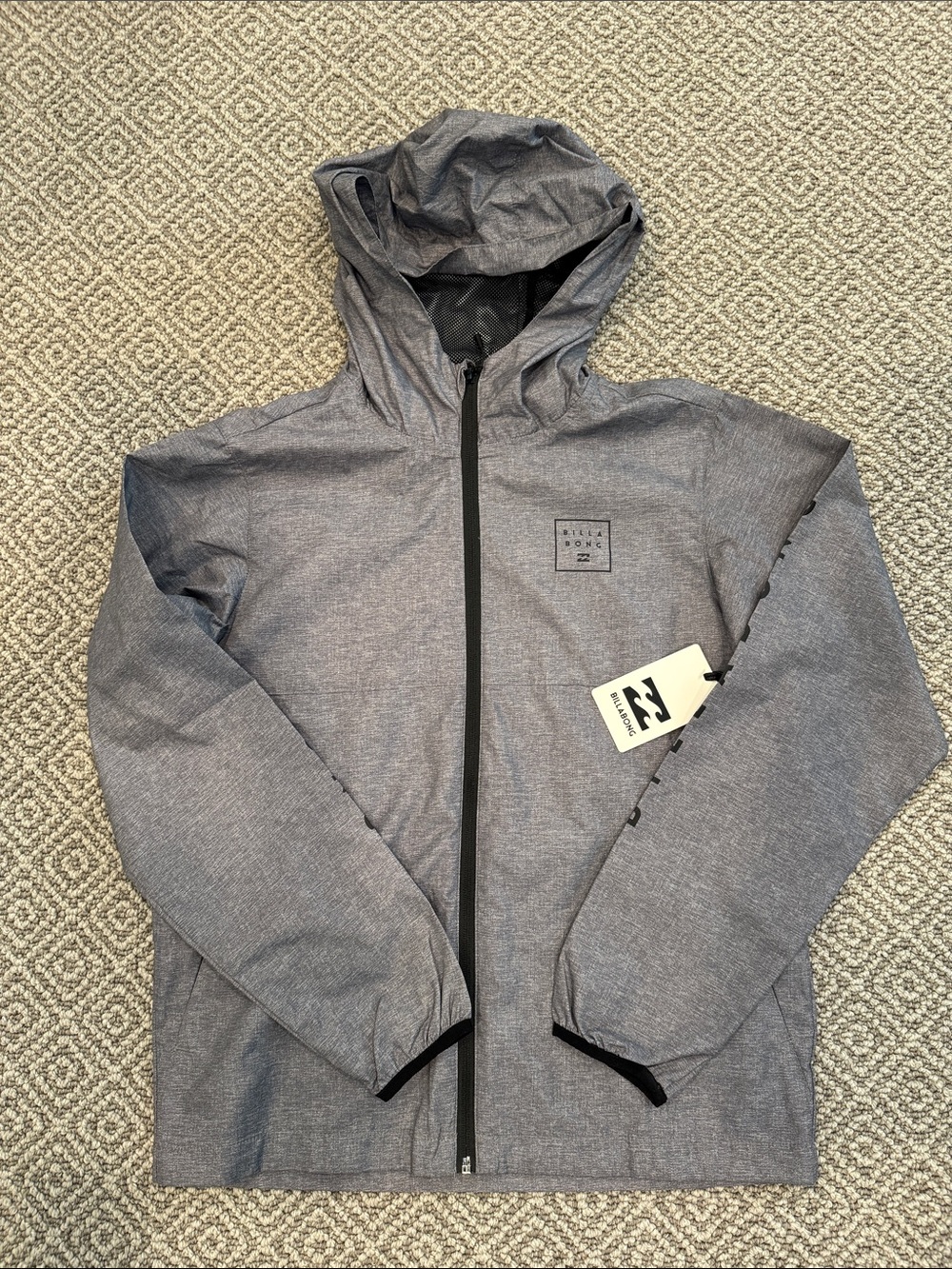 Billabong Boys Gray Hooded Windbreaker